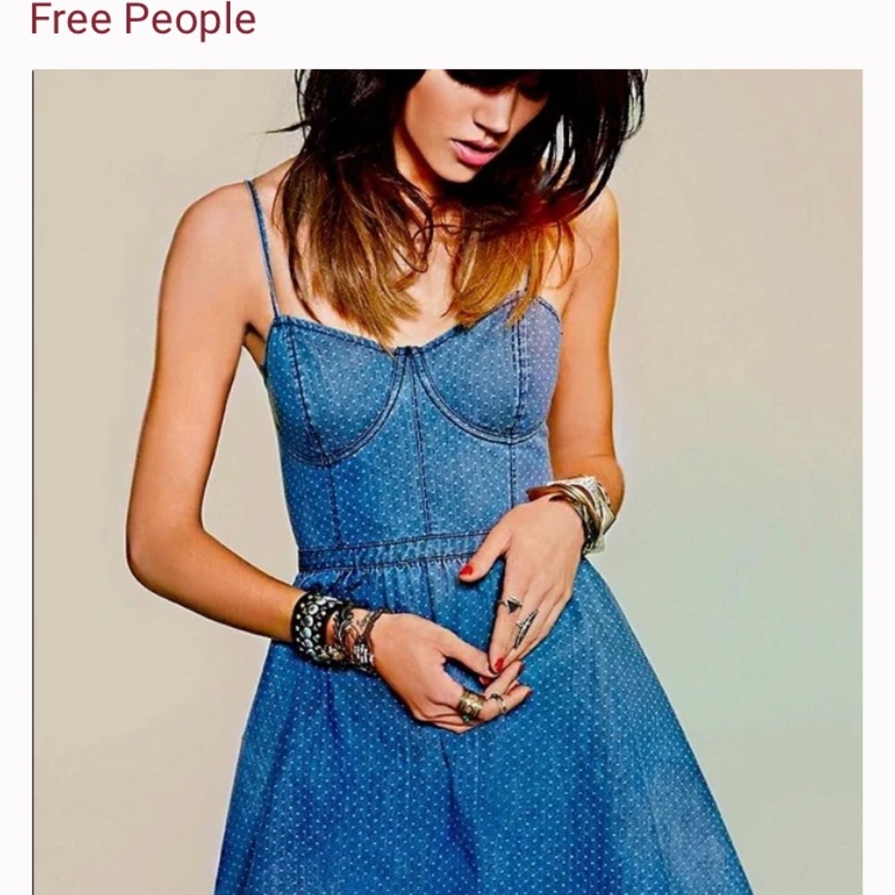 Free People Denim Bustier Dress